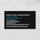 Huidaandoening, dermatoloog, dermatologische klini visitekaartje (Achterkant)