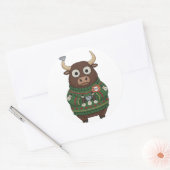 Huide lelijke-trui Kerst Stier Sticker Vel (Envelop)