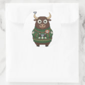 Huide lelijke-trui Kerst Stier Sticker Vel (Tas)