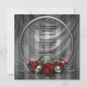 Huiden en Rozen Elegant Gothic Wedding Invitae Kaart (Achterkant)