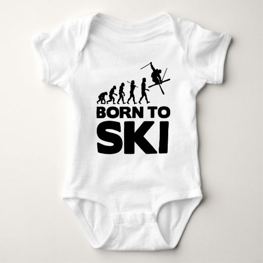 HUIDEVOLUTIE GEBOREN AAN SKI 02.png Romper (Voorkant)