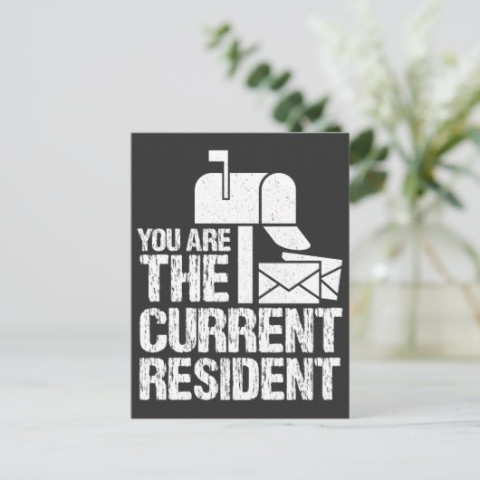 Huidig inwoner Postman Funny Postal Workers Briefkaart (Staand voorkant)