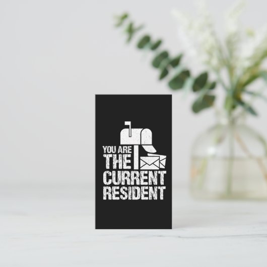 Huidig inwoner Postman Funny Postal Workers Visitekaartje (Staand voorkant)