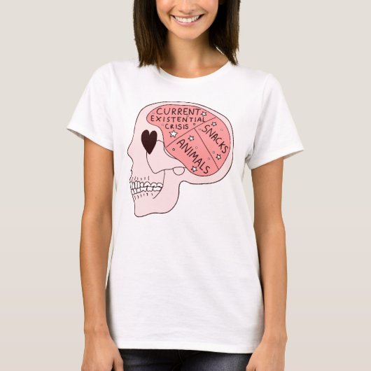 Huidige existentiële crisis snackt dieren t-shirt (Voorkant)