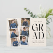 Huidige Filmstrip Cream 6 Foto Afstuderen Aankondiging (Staand voorkant)