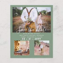 Huidige foto bewaar data verloving flyer