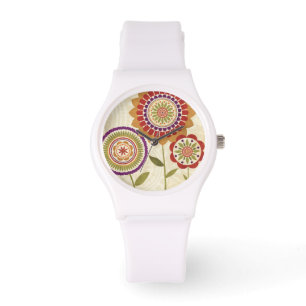 Huidige Herfst bloemen Horloge