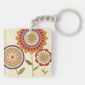 Huidige Herfst bloemen Sleutelhanger (Achterkant)