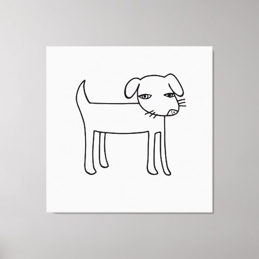 huidige hondenillustratie canvas afdruk (Voorkant)
