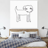 huidige hondenillustratie canvas afdruk (Insitu (Slaapkamer))