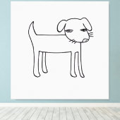 huidige hondenillustratie canvas afdruk (Insitu (Houten vloer))