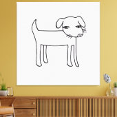 huidige hondenillustratie canvas afdruk (Insitu (Woonkamer))