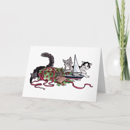 Huidige Katten Feestdagen Kaart (Voorkant)