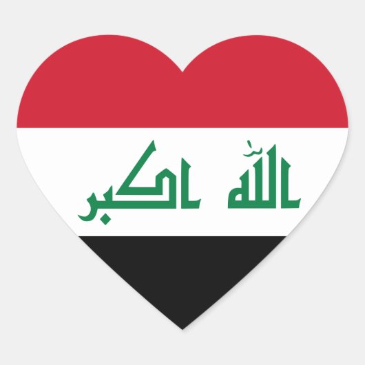 Huidige nationale vlag van Irak Hart Sticker (Voorkant)