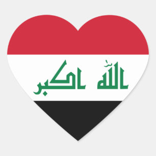 Huidige nationale vlag van Irak Hart Sticker