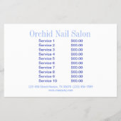 Huidige Prijslijsten voor Esthetiek SPA Nagelstudi Flyer (Achterkant)