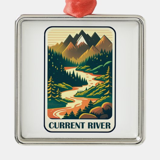 Huidige rivier Missouri kleuren Metalen Ornament (Voorkant)