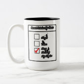 Huidige status van Relatie Grappige checklist Tweekleurige Koffiemok (Links)