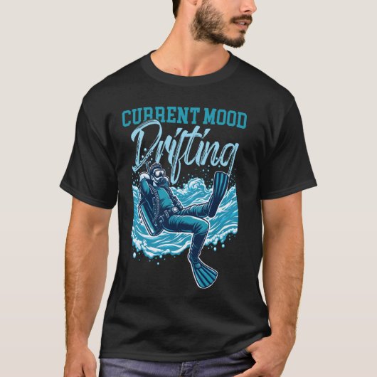 Huidige stemming afdrijvend duiken t-shirt (Voorkant)