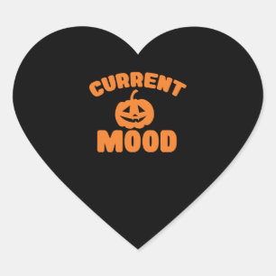 Huidige stemming grappig pompoen halloween hart sticker