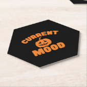 Huidige stemming grappig pompoen halloween kartonnen onderzetters (Schuin)