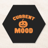 Huidige stemming grappig pompoen halloween kartonnen onderzetters (Voorkant)