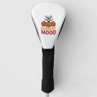 Huidige stemming Halloween Pompoen Vintage Shirt O Golfheadcover