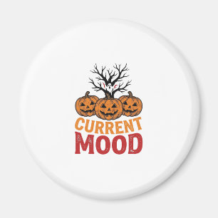 Huidige stemming Halloween Pompoen Vintage Shirt O Magneet