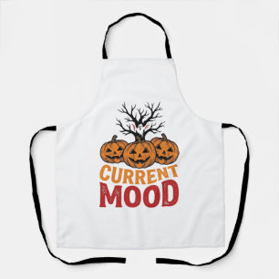 Huidige stemming Halloween Pompoen Vintage Shirt O Schort
