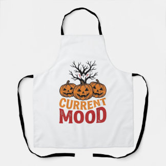 Huidige stemming Halloween Pompoen Vintage Shirt O Schort