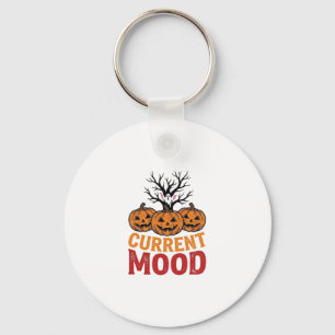 Huidige stemming Halloween Pompoen Vintage Shirt O Sleutelhanger