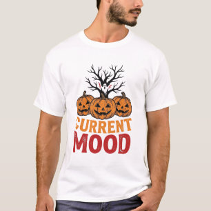 Huidige stemming Halloween Pompoen Vintage T-shirt
