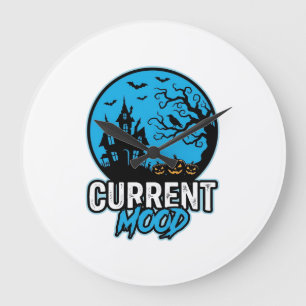 Huidige stemming Halloween Vintage Gravure Vector_ Grote Klok