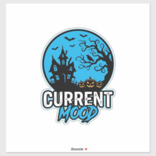 Huidige stemming Halloween Vintage Gravure Vector_ Sticker