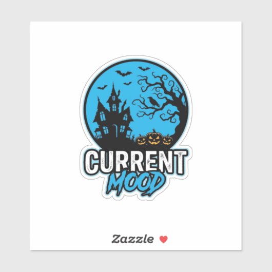 Huidige stemming Halloween Vintage Gravure Vector_ Sticker (Vel)