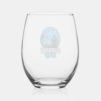 Huidige stemming Halloween Vintage Gravure Vector_ Wijnglas Zonder Voet