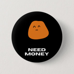 Huidige stemming moet geld charmante kat illustrat ronde button 5,7 cm