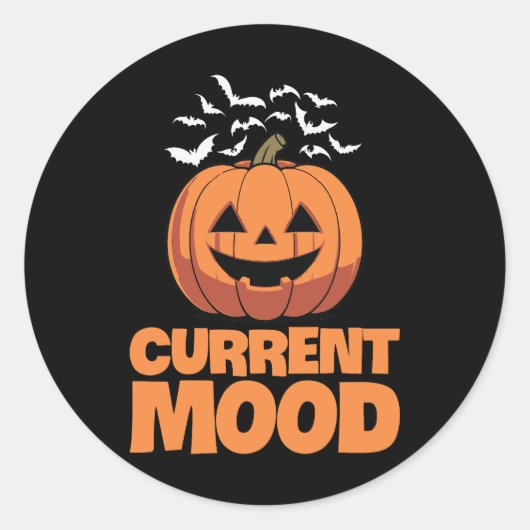 Huidige stemming Pompoen Halloween Sticker (Voorkant)