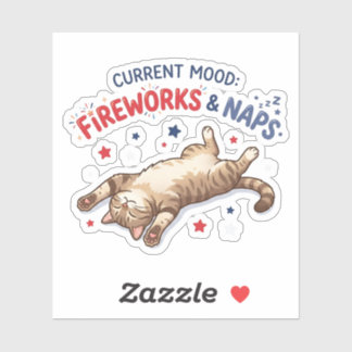 Huidige stemming Vuurwerk en dutjes Patriottische Sticker