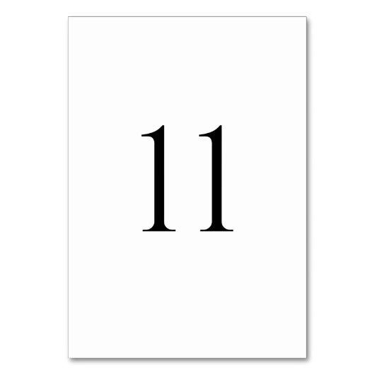 Huidige Tafelnummers voor een Huwelijk (1–20) (Voorkant)
