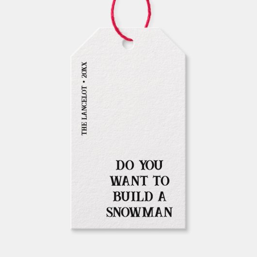 Huidige Wilt u een Snowman-minimalist bouwen Cadeaulabel (Voorkant)
