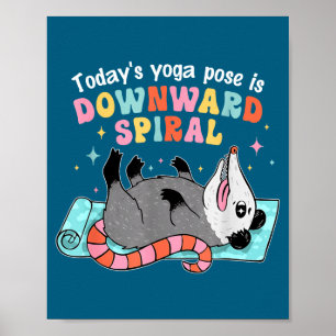 Huidige yogahouding Neerwaartse Spiraal Illustrati Poster