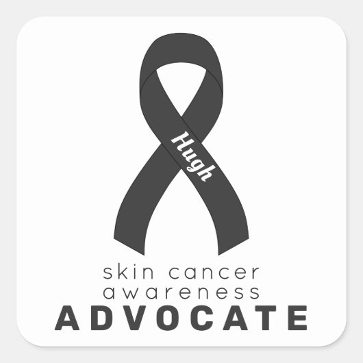 Huidkanker Advocate White Square Sticker (Voorkant)