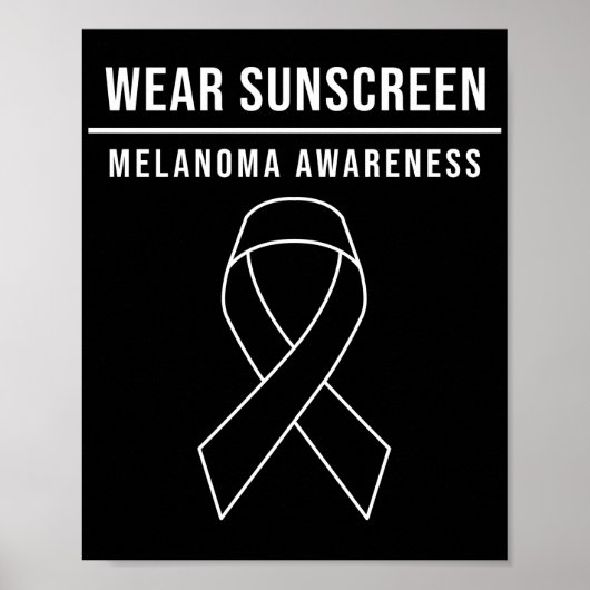 Huidkanker Draag Sunscreen Melanoma Awareness Poster (Voorkant)