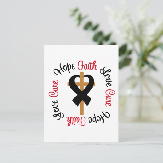 Huidkanker Faith Hope Love Cross Briefkaart (Staand voorkant)