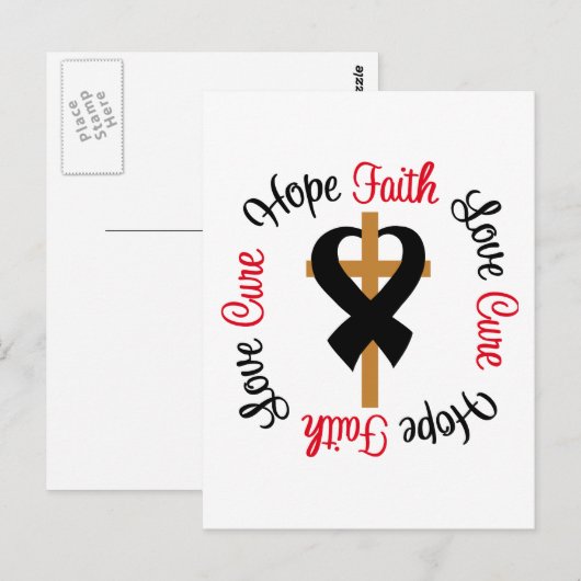 Huidkanker Faith Hope Love Cross Briefkaart (Voorkant / Achterkant)
