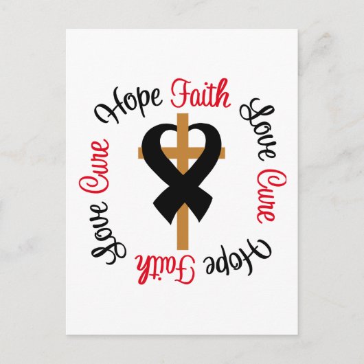 Huidkanker Faith Hope Love Cross Briefkaart (Voorkant)