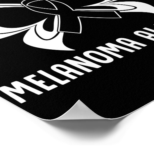 Huidkanker hoop op een zuiver melanoom bewustzijn poster (Hoek)