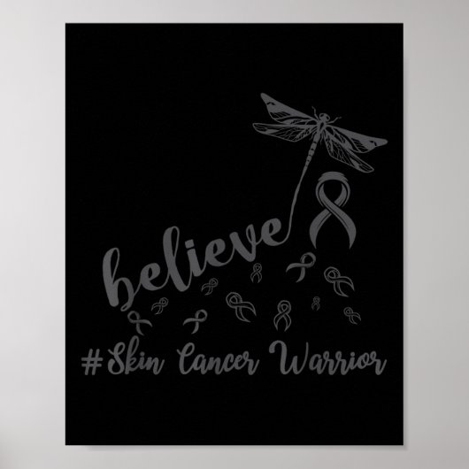 Huidkanker Krijger Dragonfly Geloof Hoop Poster (Voorkant)