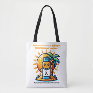 Huidkanker Melanoom Bewustzijn Strand Canvas tas